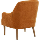 Chenille Armchair, Modern Style Accent Chair with Wood Legs, Comfy Design for Living Room, Bedroom, Office, Orange