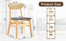 Cozy Natural Wood Color Rubberwood Dining Chair Set - 8 Pieces, Solid Wood and Rattan-Style Design, Small Curved Back, PU Cushion, And Beautiful Shape Match Perfectly With Any Room And Everyday Use.