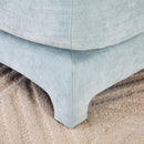 Elegant Two-Seater Chenille Fabric Sofa with Ergonomic Design and Lumbar Pillows in Sky Blue