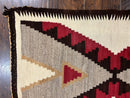 Antique Navajo Rug 2x4, Collectible Native American Wool Handmade Rug, Ivory Black Red Gray, Vintage Navajo Textile