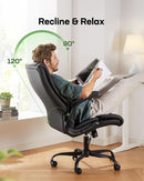 Executive Office Chair With Flip Up Armrests PU Leather Black