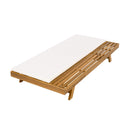 LOUNGE CHAISE SET,SPACE AVAILABLE ON ONE SIDE, ACACIA WOOD WITH WATER-RESISTANT LOUNGE CUSHIONS (CREAM & 2 INCH THICK) - MATCHING DARK GREY/LEAF COCONUT VERSION AVAILABLE