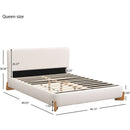Elegant Boucle Upholstered Bed, A Luxurious and Comfortable Bedroom Centerpiece, Queen Size, White