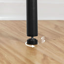 Black Bar Stool Set of 2 Counter Height With Footrest