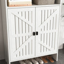 Modern Minimalist MDF Shoe Cabinet with Sliding Door Design - White