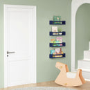 Navy Blue Floating Book Shelves Set of 4 Wall Mounted