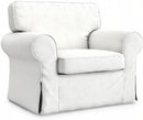 Ektorp Armchair Slipcover Cotton White Replacement Cover