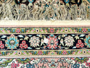 Indian Kashmiri Silk Rug 3x5, Floral Medallion, Fine 200 KPSI