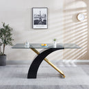 Stylish Dining Room Table, Luxury Glass Top Dining Table, Modern Design For Your House (2 Colors)