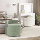 Emerald Velvet Vanity Ottoman With 360DegreeSwivel