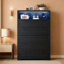 Tall Black Dresser With Customizable RGB Illumination