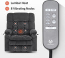 Dark Grey Wide Power Lift Recliner With Massage And USB