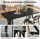 Black Modern Dining Table For Four To Six Rectangular