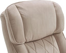 Quilted Leather Executive Office Chair With Lumbar Support Cream