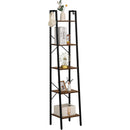 Ladder Shelf Bookcase 5 Tier Rustic Brown Freestanding
