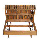 Lounge chaise Set, Acacia solid wood with  LOUNGE CUSHION (Cream+TRIPLE FOLDS) - Matching Dark Grey Version Available