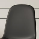 Table and chair set.79'x31.5' with X-shaped Black Metal Table Legs,Wood Grain Textured MDF Crossbeam.Paired With 8 Modern Mid-Century Style Upholstered Side Black PU Chairs.