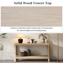 Mirod Modern Farmhouse Console Table,Elegant Minimalist Design with Premium Wood Veneer and Rounded Corners