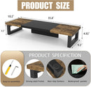 Dual Monitor Stand Riser Wood And Steel For Two Monitors