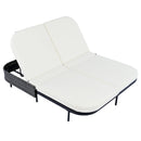Outdoor Daybed, Patio Rattan Daybed with 5-Position Adjustable Backrest and Removable Cushions & Pillows for Garden, Backyard, Poolside
