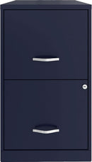 Navy Two Drawer File Cabinet With Smooth Glide Drawers, 14.2 By 18 By 24.5 Inches