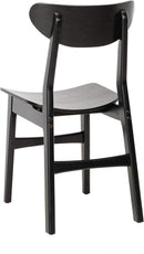 Retro Black Wood Dining Chair Set Of 2 For Home Dining