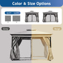 TREXM 10x12 Outdoor Gazebo Tent with Double Roofs, Patio Gazebo with Mosquito Netting and Privacy Screens, Patio Canopy for Shade and Rain for Backyard, Garden, Lawn and Deck (Grey)