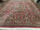 Sino Persian Rug 9x12, Fine 290 KPSI, Rose-Red, Floral Allover