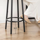 Greige Bar Stools Set Of 2 11.8 Inch Square Seats With Footrest