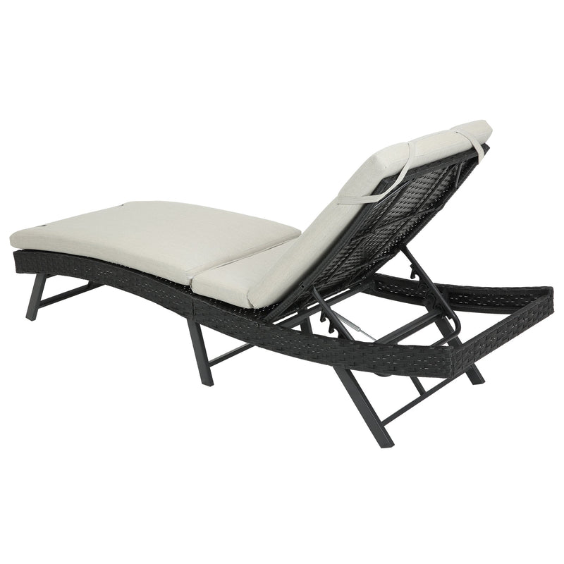 Walker Edison | Outdoor Wicker Lounge Adjustable Chair