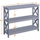 Gray Three Tier Console Table With Storage Shelves