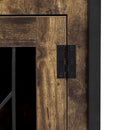Furniture Style 2 in 1 PET FRIENDLY Dog Crate Composite Desk Hutch in Rustic Brown MDF and Steel