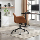 Mid-Century Modern Office Chair,Rolling Swivel Height Adjustable Ergonomic Chair with Frame/Arms, Back Support Home Desk Chair for Living Room,Studying (Brown)