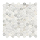Arabescato Carrara Hexagon 11.1" x 11.5" Honed Marble Mesh-Mounted Mosaic Tile Hexagon- MSI Collection