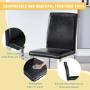 A Set of 2 Black PU Backrest Chairs with Silver Metal Legs: They Are Ideally Suited for Minimalist and Contemporary Home Styles, With Dimensions of 16.2*18.5*34.6 inches