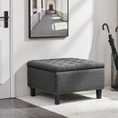 28 Inch Entryway Ottoman Bench Charcoal With Storage
