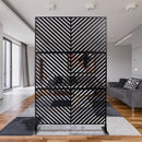 Outdoor & Indoor Privacy Screen Metal Privacy Screen 76' H×48' W, Freestanding Decorative Privacy Screen for Deck Balcony Patio, Privacy Fence Panels for Outside Lawn Garden PS113 BLACK