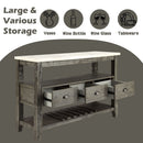 Merel - Server - White Marble Top & Gray Oak