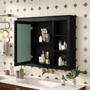 Wall Mounted Medicine Cabinet With Mirror, Storage Cabinet Featuring 6 Open Shelves And Adjustable Interior