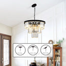 8 Light Black Crystal Chandelier Elegant Dining Fixture