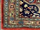 Persian Bidjar Rug 2.7 x 4, Red and Navy Blue, Small Persian Area Rug, Semi Antique
