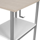 L Shaped Desk Two Toned With Drawers And Open Shelf Home Office