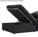 Black Storage Ottoman With Removable Cushion Covers