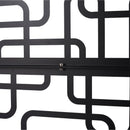 Outdoor & Indoor Privacy Screen Metal Privacy Screen 76' H×48' W, Freestanding Decorative Privacy Screen for Deck Balcony Patio, Privacy Fence Panels for Outside Lawn Garden PS114 BLACK