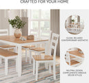 Dining Table Set White Mango Wood Contemporary Style Edition