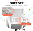 Ergonomic Grey Office Chair With Lumbar Support Mesh