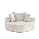 55''L Chenille Foam Single Swivel Chair, Fluffy Modern Sleeper, 360 Degree Swivel Chair for Living Room, Bedroom, Lounge and Projection Room