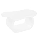 ON-TREND 39.3'*23.6' Modern Cloud Coffee Table with 1.5' Thick Tabletop, Cream Style Irregular End Table with Curved Legs, Unique Design Accent Table with Round Edge for Living Room, Apartment, White