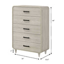 5 Drawer Tall Chest Storage Furniture With Ample Drawer Space - Antique White