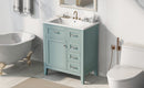 30' Bathroom Vanity with Sink Combo, Green Bathroom Cabinet with Drawers, Solid Frame and MDF Board (Old Sku:N725S999222F)